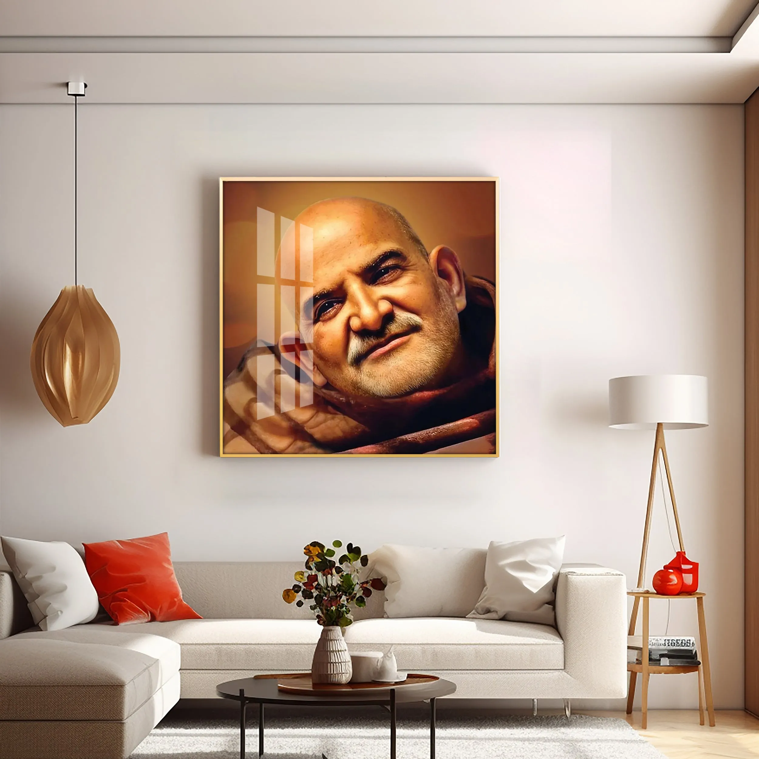 Baba Neem Karoli Maharaj Premium Acrylic Square Wall Art