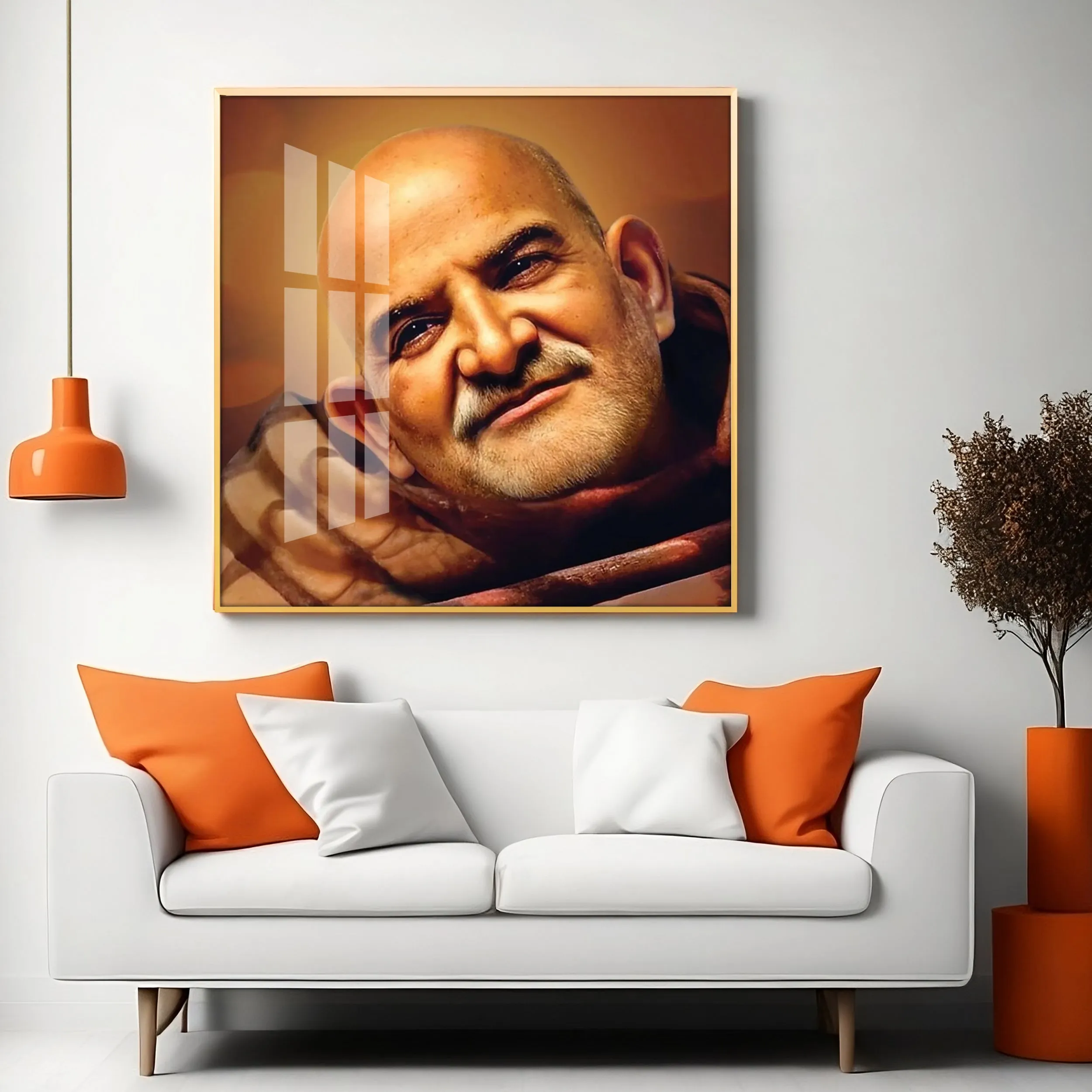 Baba Neem Karoli Maharaj Premium Acrylic Square Wall Art
