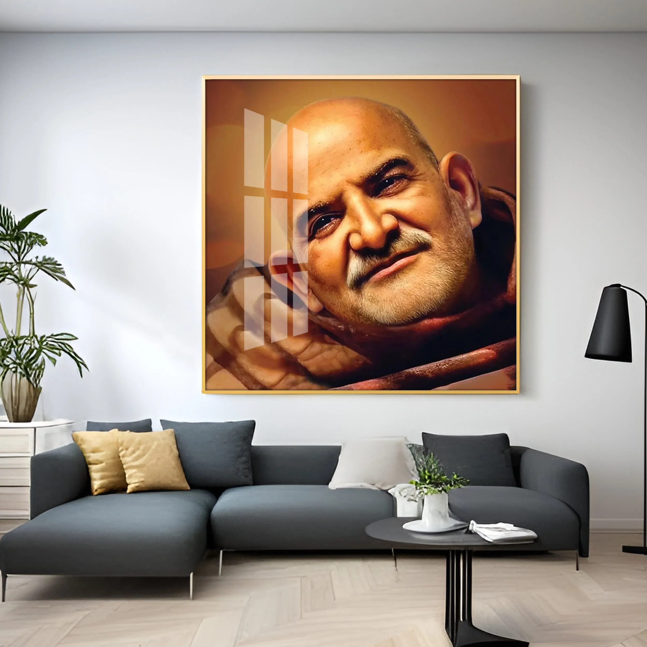 Baba Neem Karoli Maharaj Premium Acrylic Square Wall Art