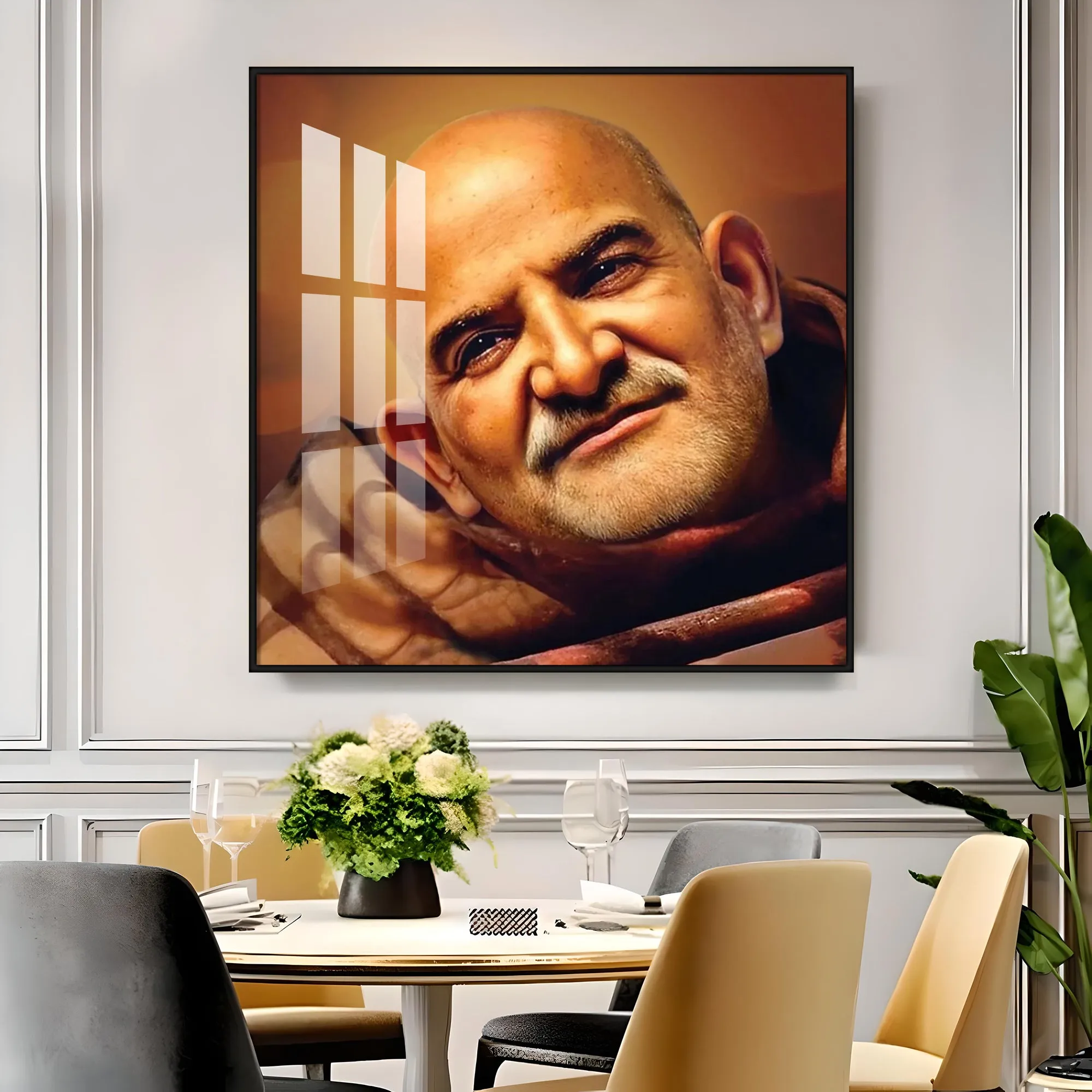 Baba Neem Karoli Maharaj Premium Acrylic Square Wall Art