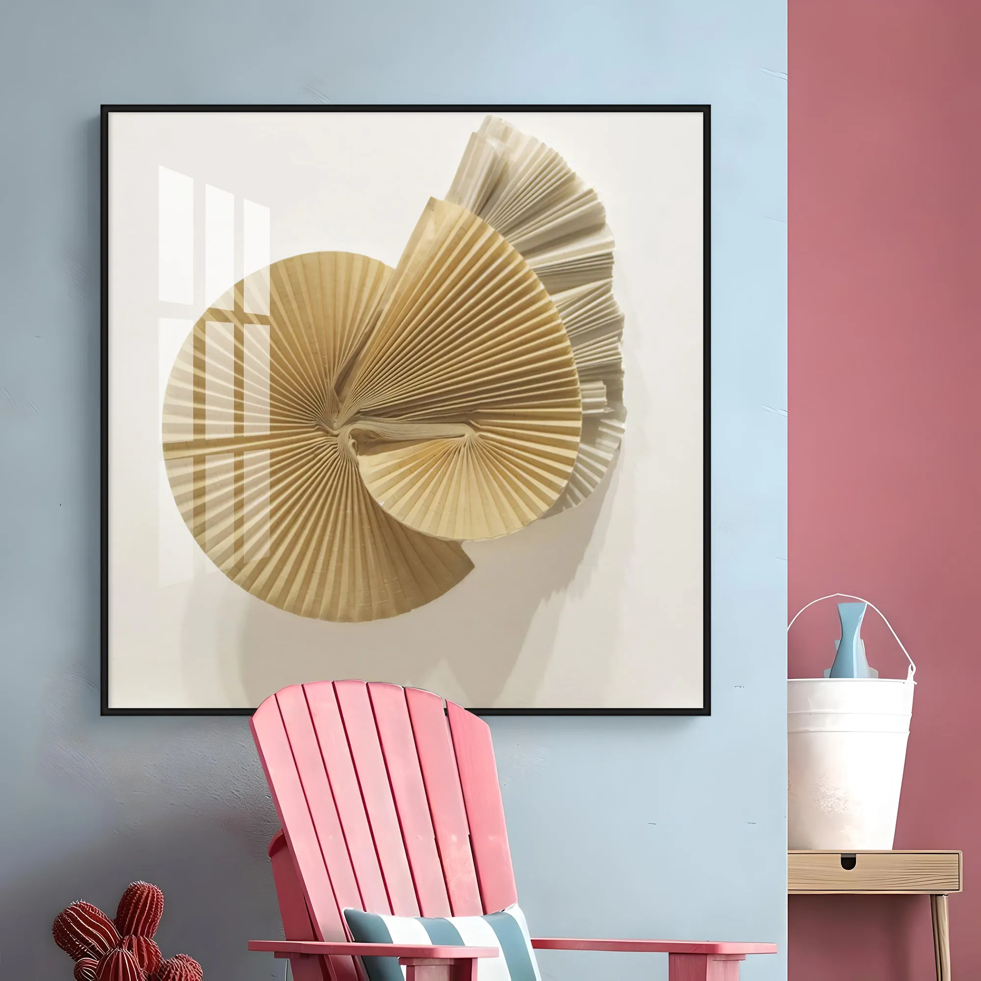 Beautiful Golden Formation Premium Acrylic Square Wall Art