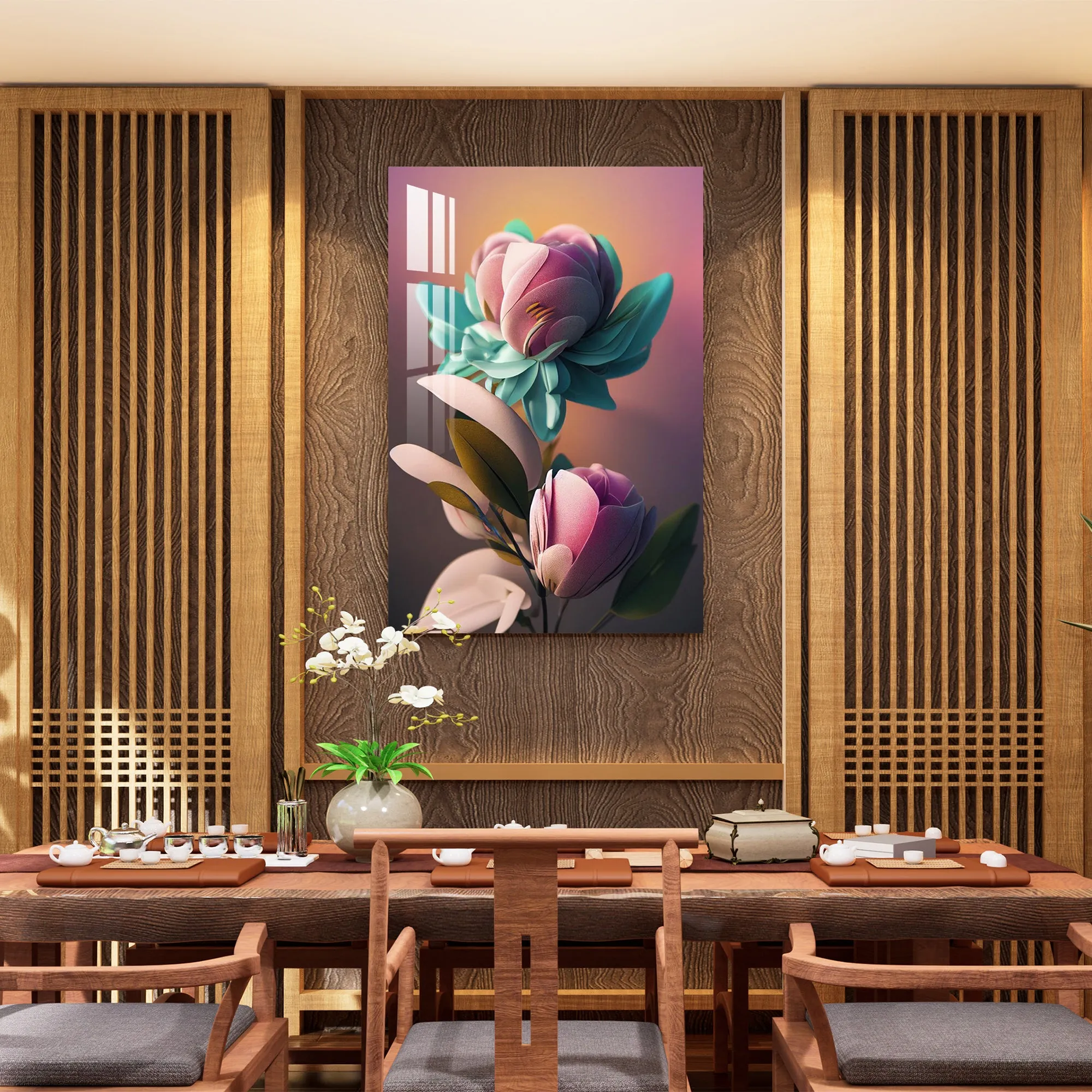 Beautiful Pink Rose Acrylic Wall Art