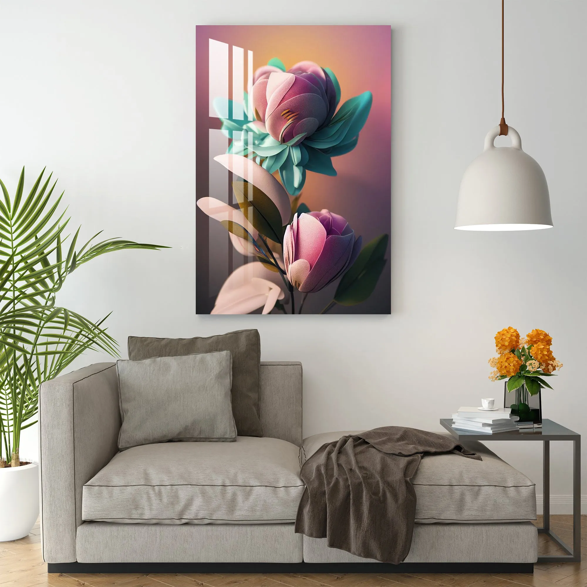 Beautiful Pink Rose Acrylic Wall Art