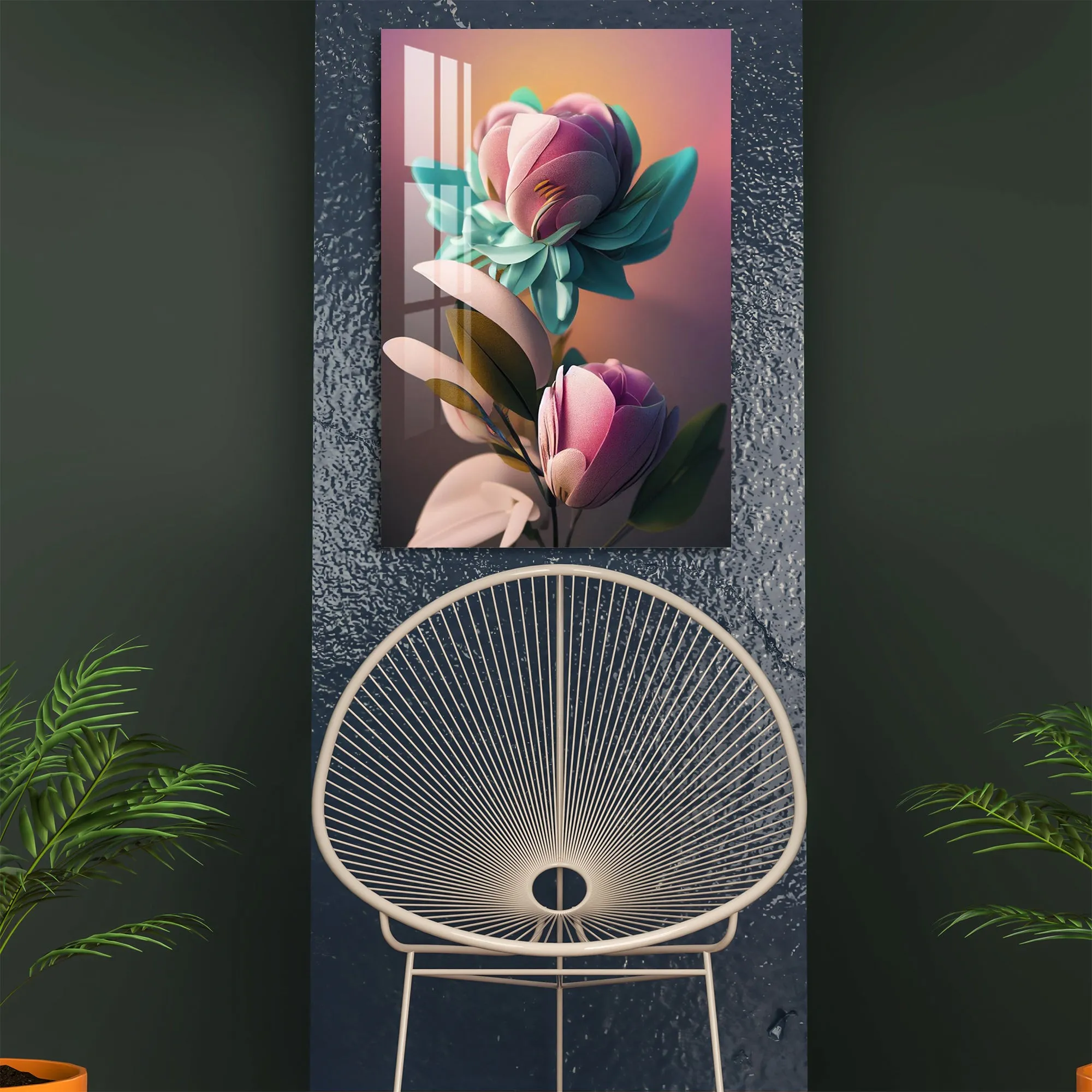 Beautiful Pink Rose Acrylic Wall Art