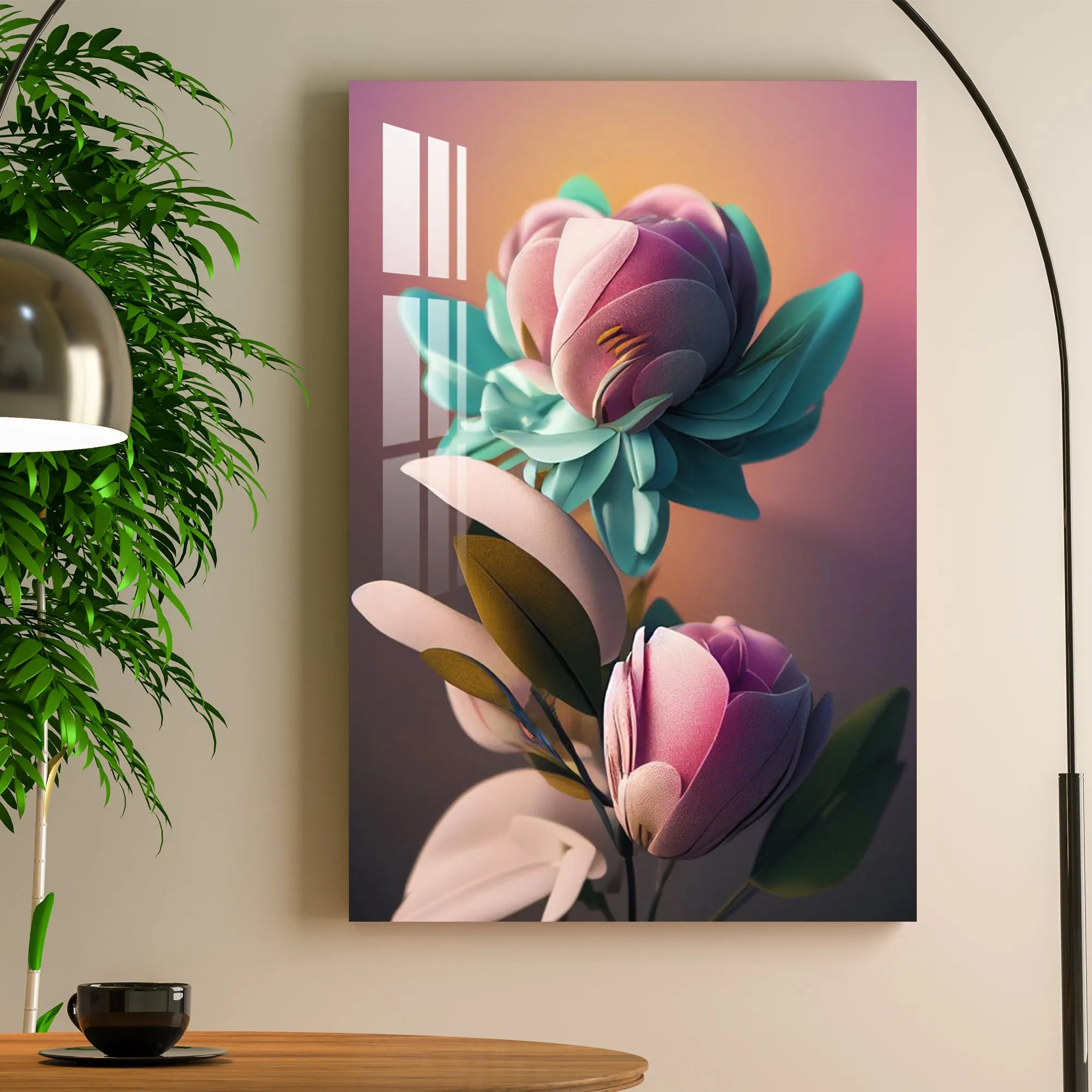 Beautiful Pink Rose Acrylic Wall Art