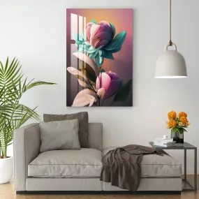 Beautiful Pink Rose Acrylic Wall Art
