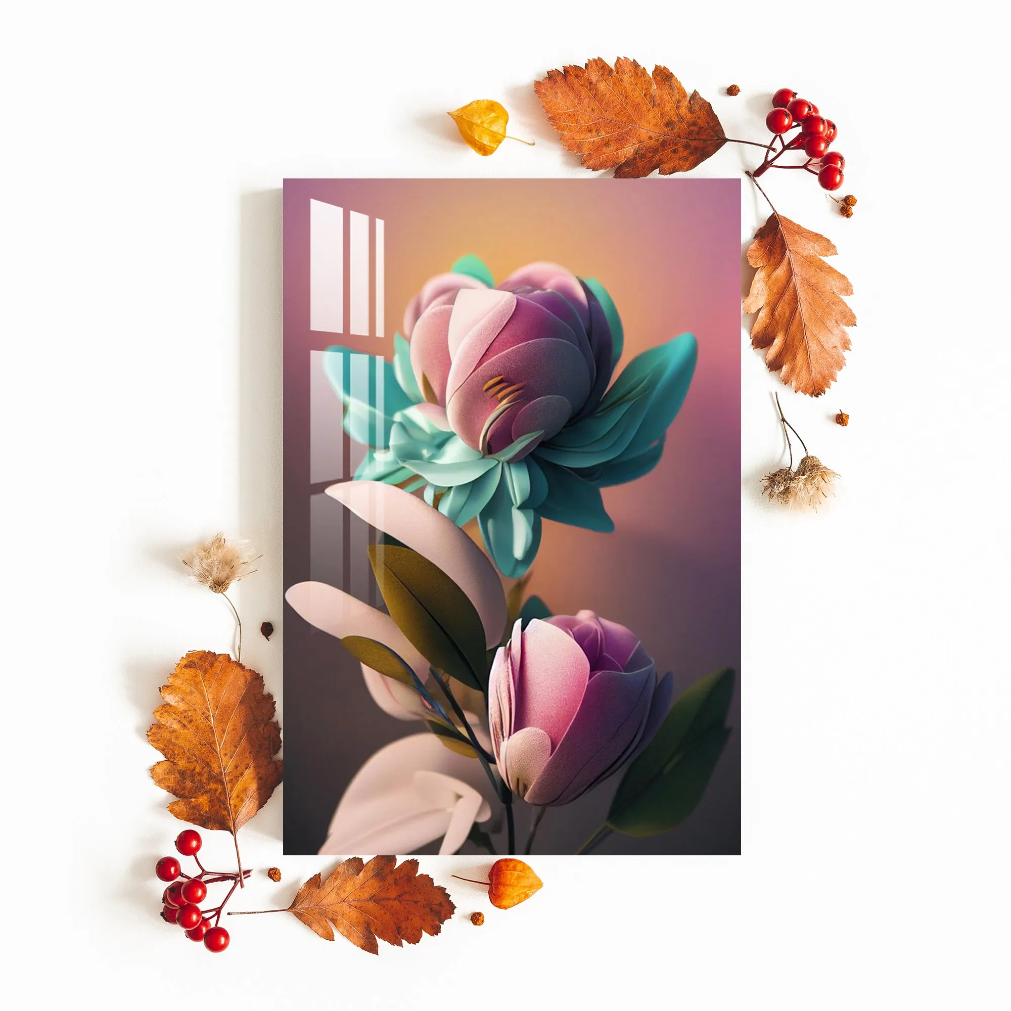 Beautiful Pink Rose Acrylic Wall Art