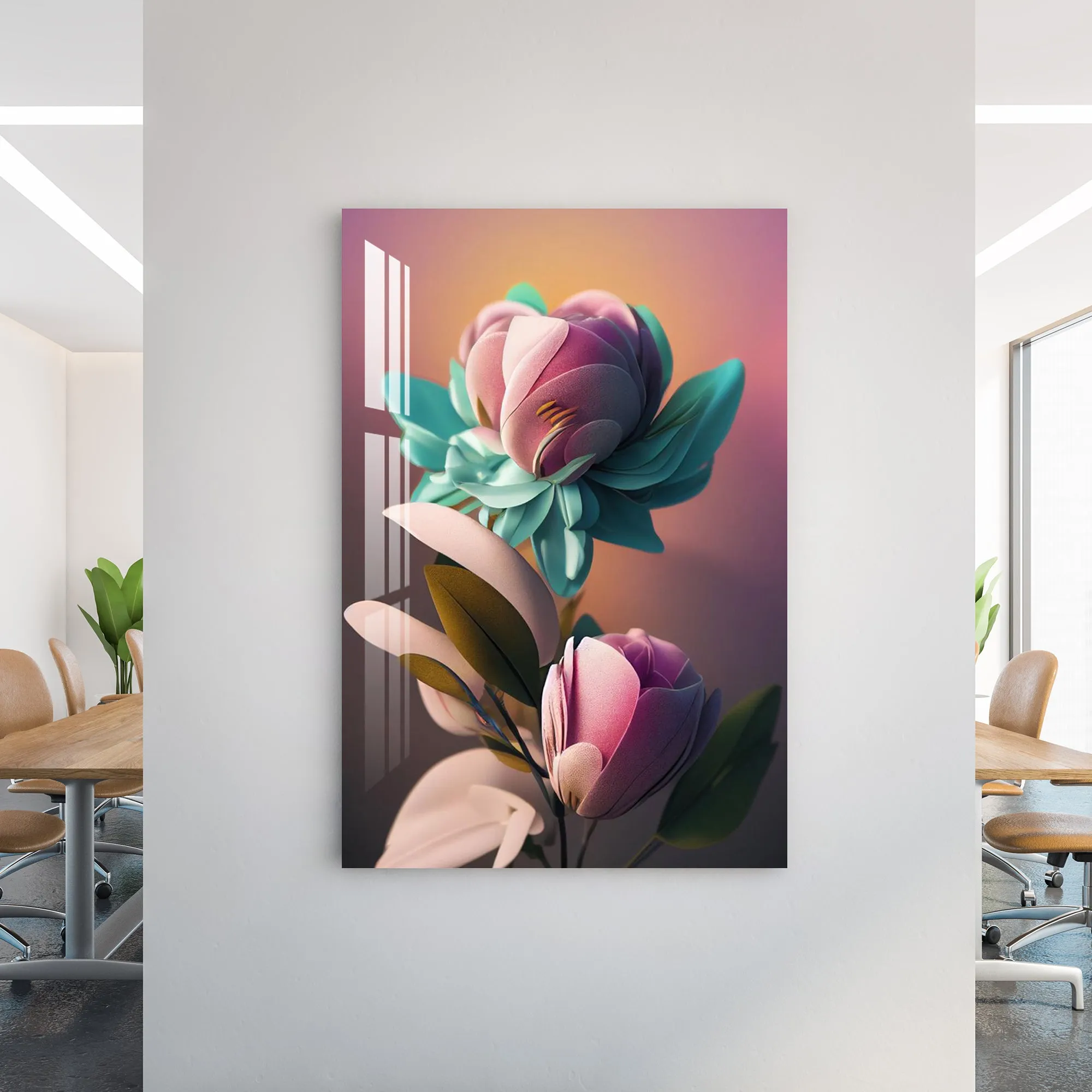 Beautiful Pink Rose Acrylic Wall Art