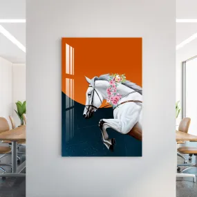 Beautiful White Horse Acrylic Wall Art
