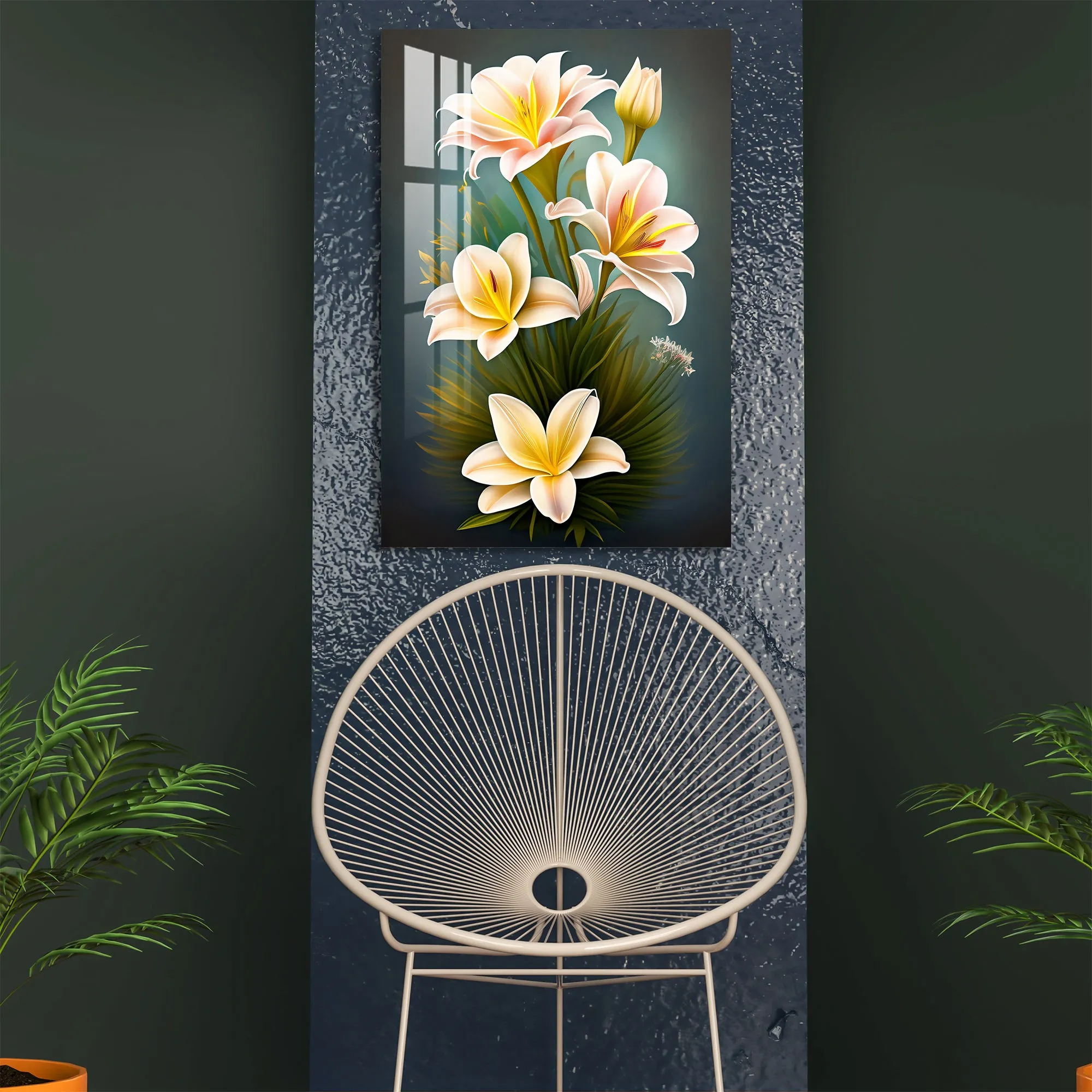 Beautiful White Lilies Acrylic Wall Art