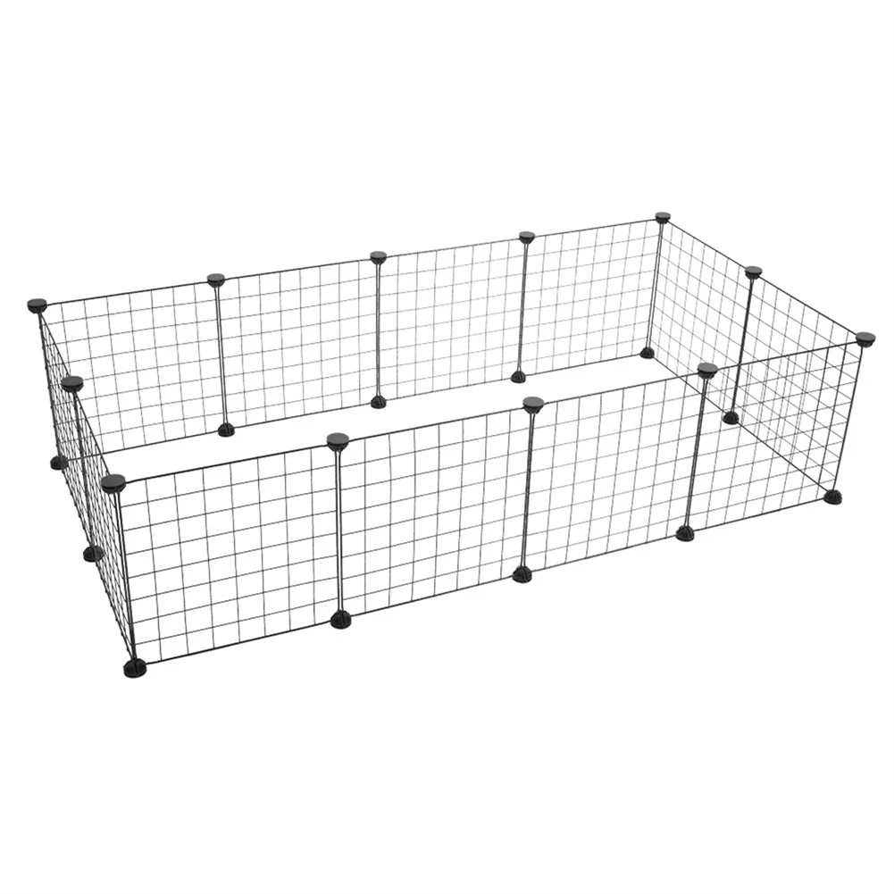 BEESCLOVER 12pcs Pet Playpen Portable Indoor Metal Wire DIY Expandable Easy to Assemble Yard Fence