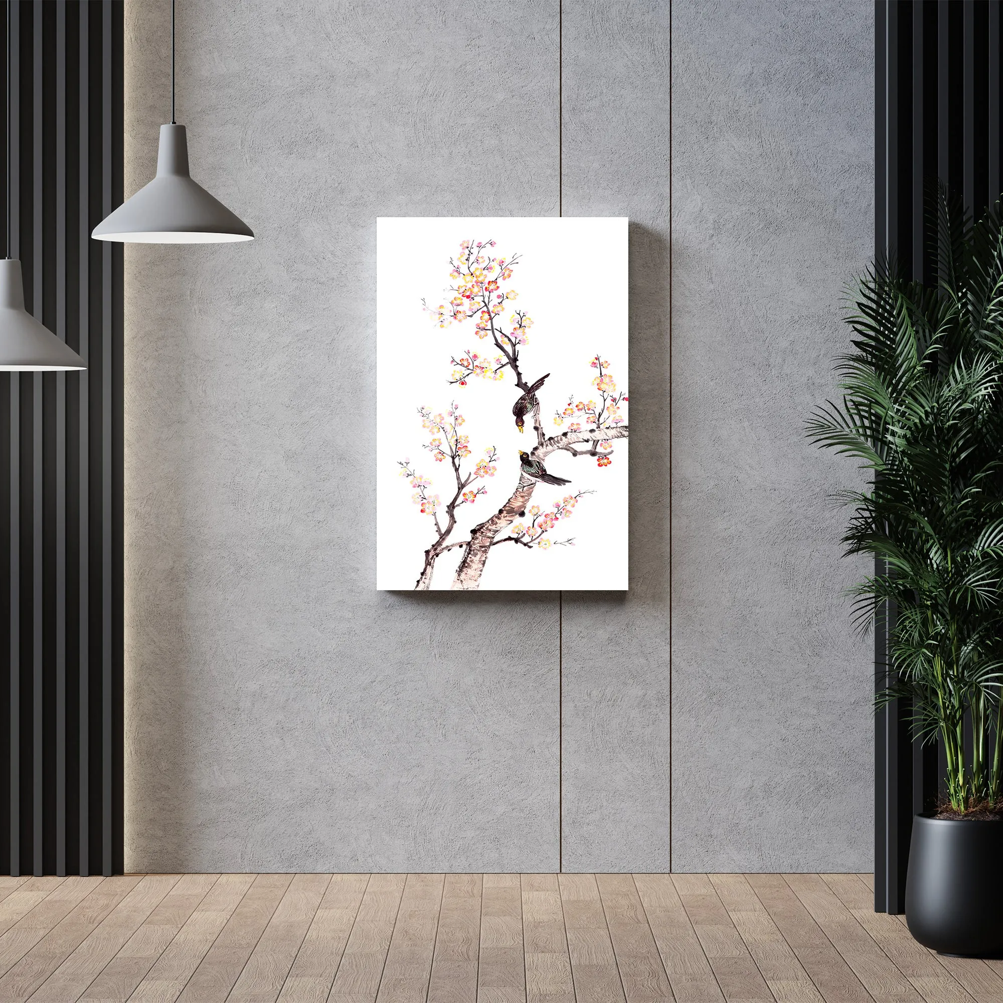 Bird on Blooming Tree Acrylic Wall Art