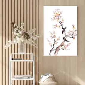 Bird on Blooming Tree Acrylic Wall Art