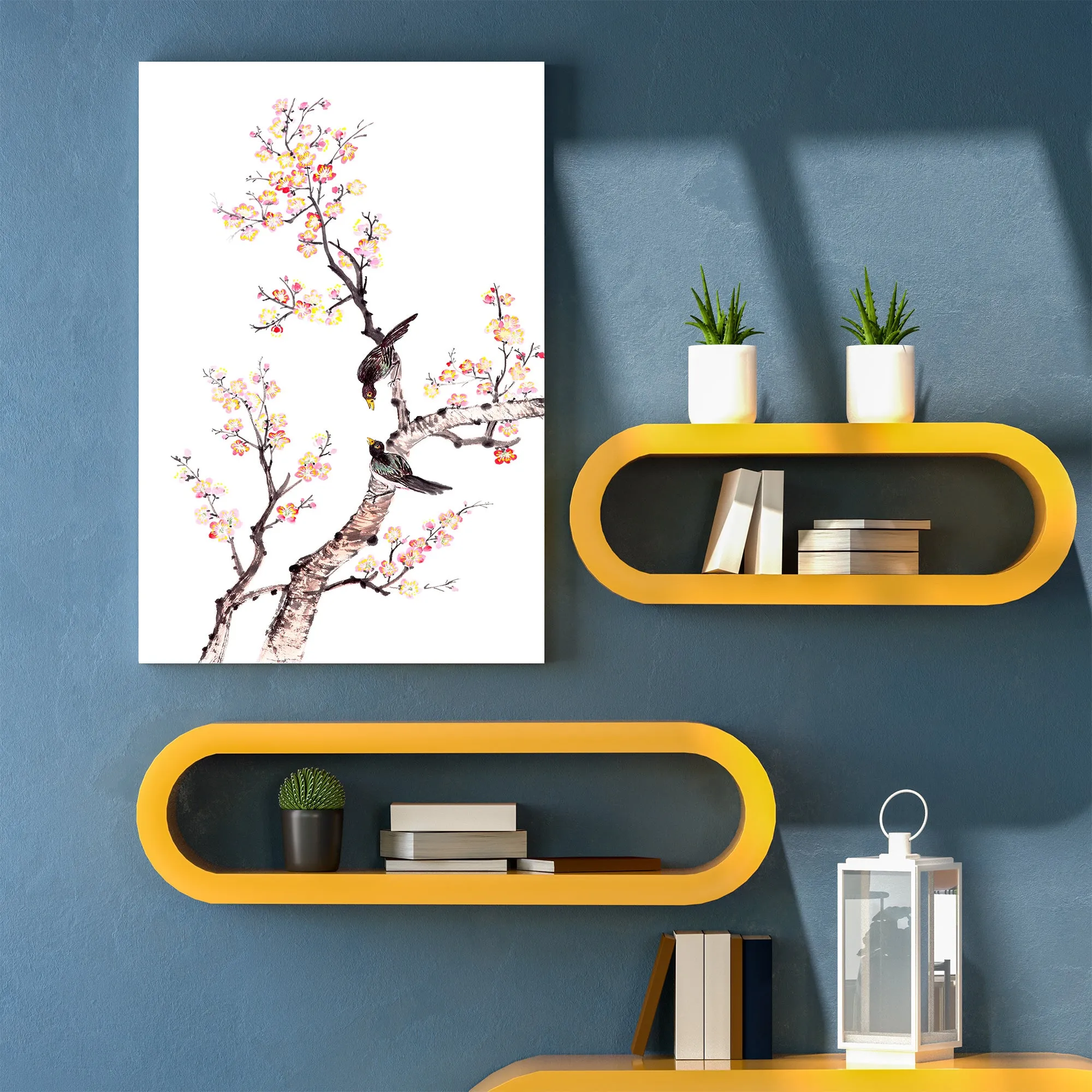 Bird on Blooming Tree Acrylic Wall Art