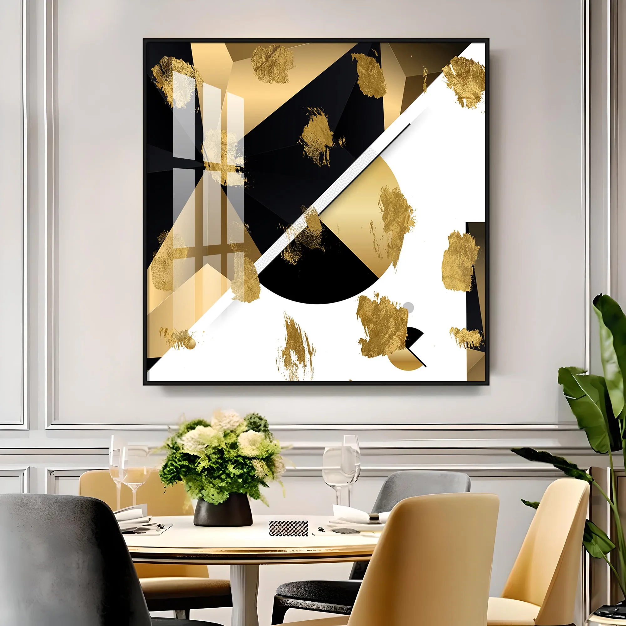 Black & Golden Prints Premium Acrylic Square Wall Art
