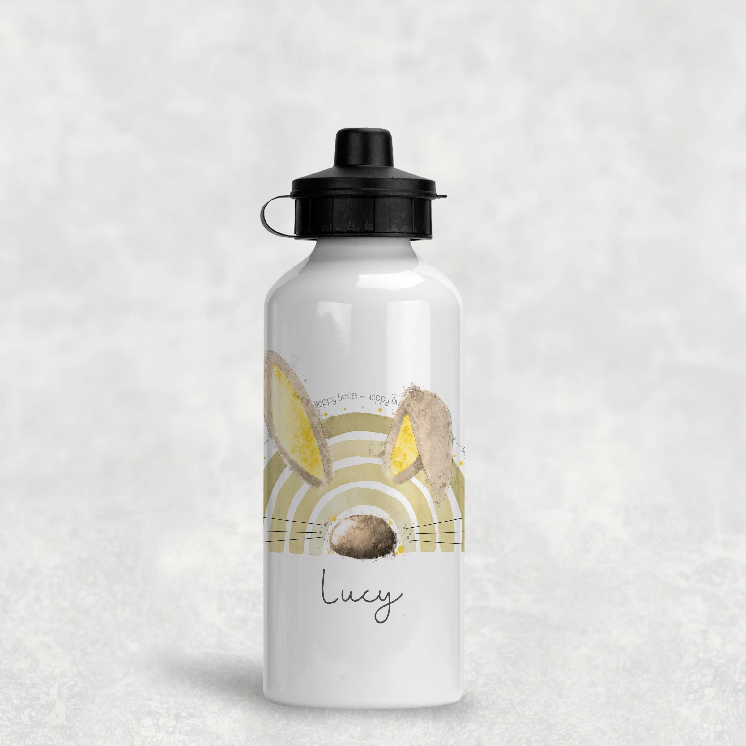 Bunnybow Hoppy Easter Bunny Rabbit Personalised Aluminium Water Bottle 400/600ml