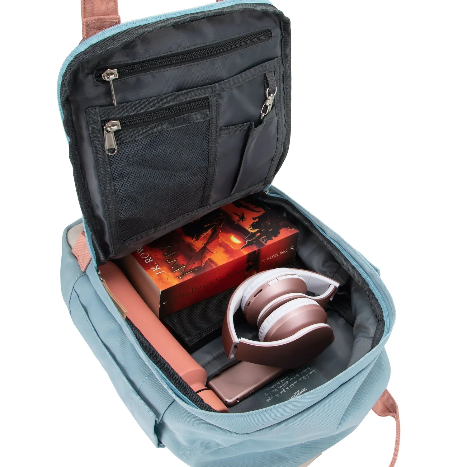 Camden Backpack - Cream, Pink & Light Blue