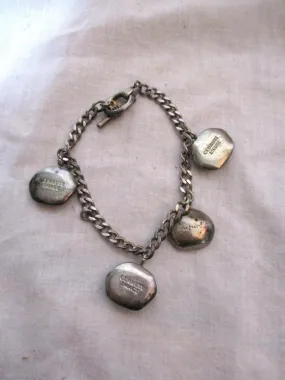 CERRUTI IMAGE Charm Jewel Bracelet CREATIVITY FUTURE INSPIRATION OPTIMISM Silver Chainlink