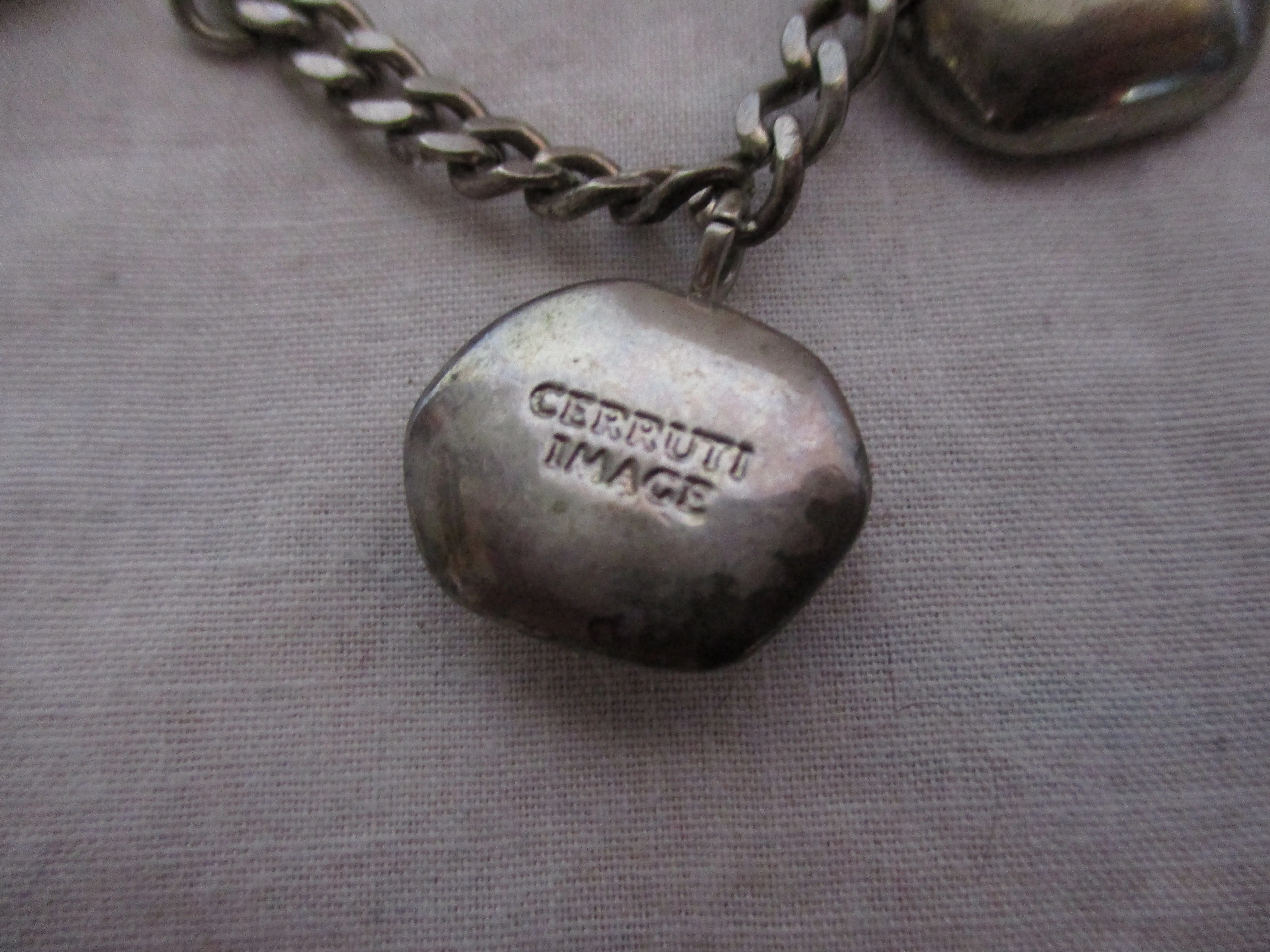 CERRUTI IMAGE Charm Jewel Bracelet CREATIVITY FUTURE INSPIRATION OPTIMISM Silver Chainlink