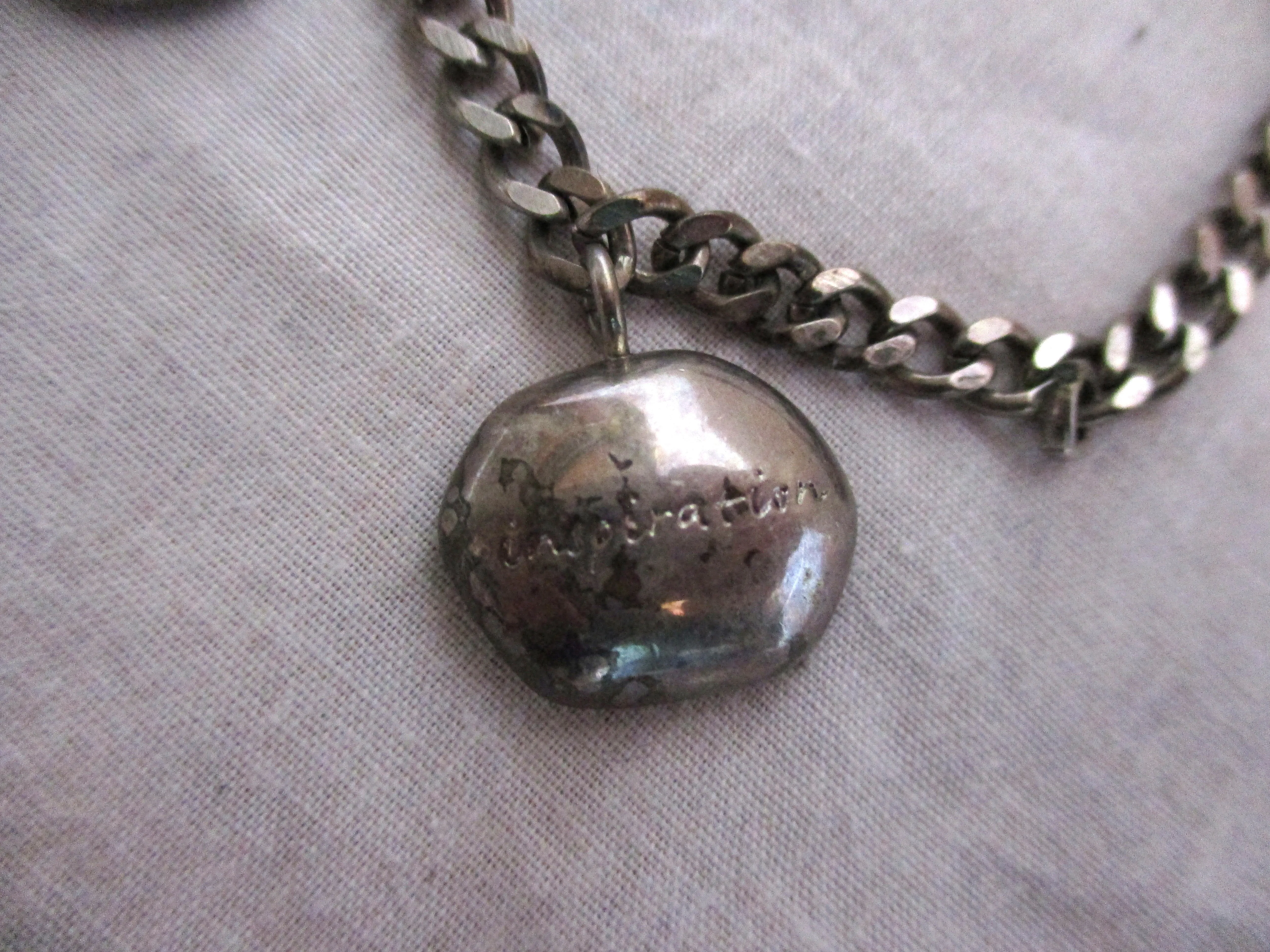 CERRUTI IMAGE Charm Jewel Bracelet CREATIVITY FUTURE INSPIRATION OPTIMISM Silver Chainlink