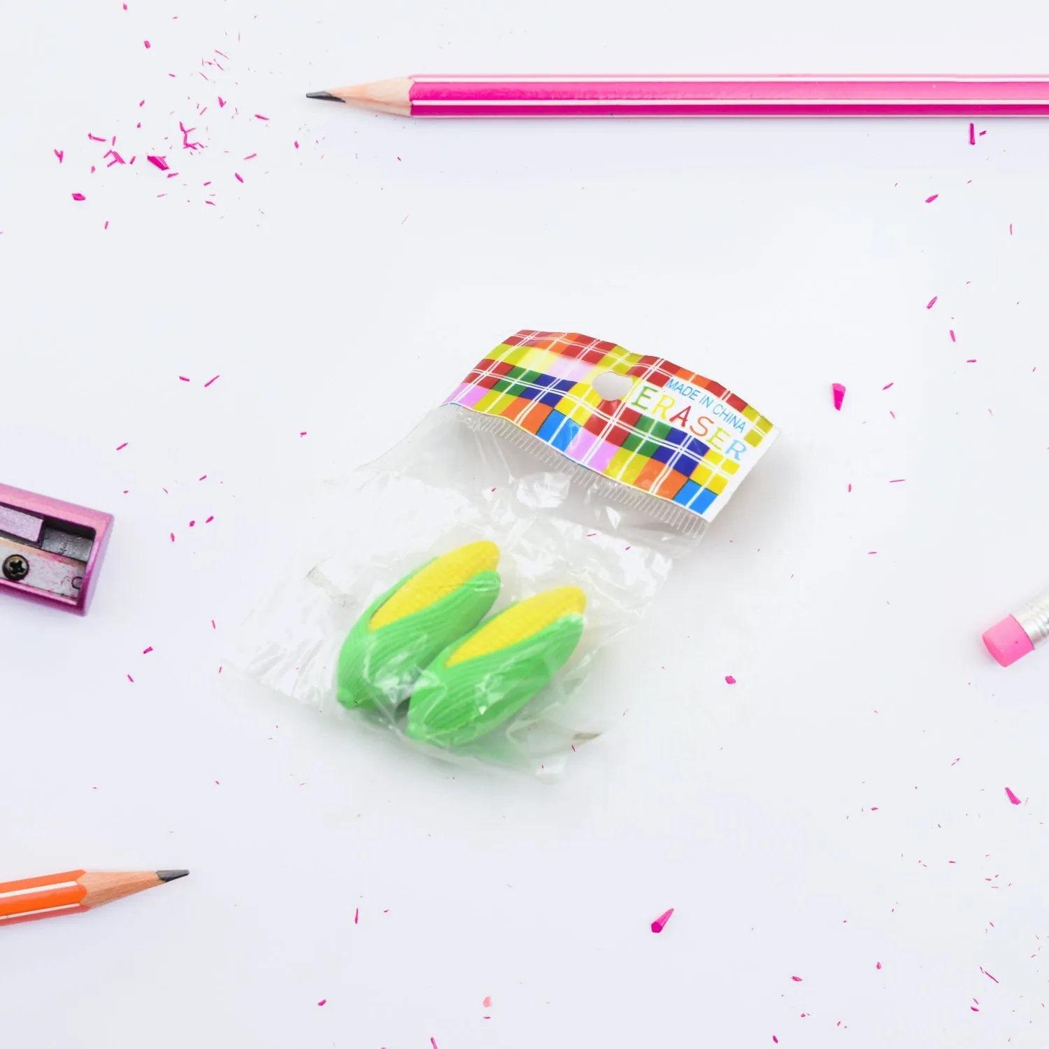 Corn Shape School Eraser High Qulaity ( 2 Pc Set )