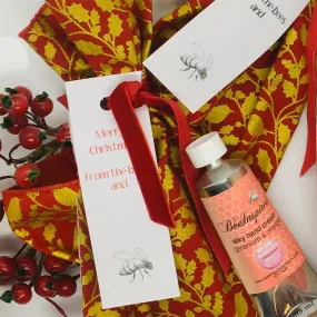gift bag, festive fabric just for Christmas