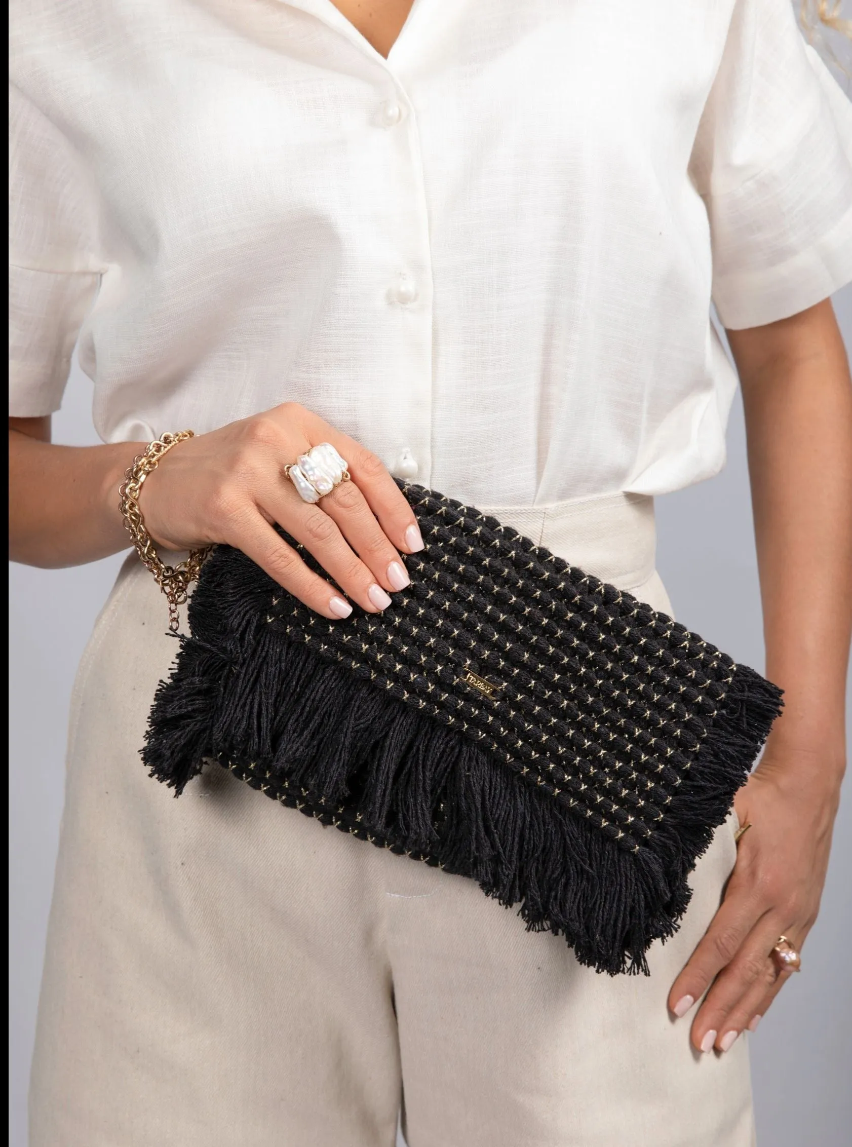 Gossypium Clutch Bag - Black