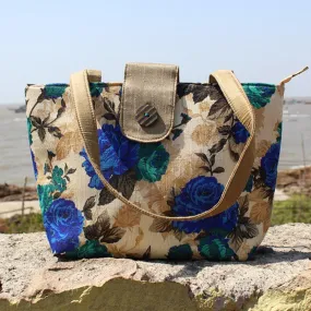 Handcrafted Floral Print Flap Shoulder Bag