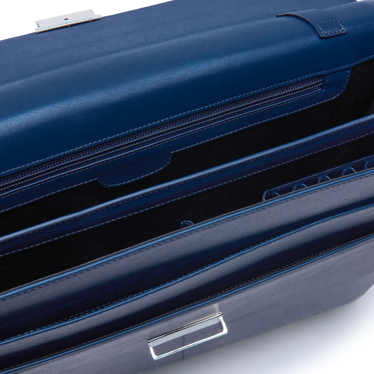 Leather Briefcase in Navy
