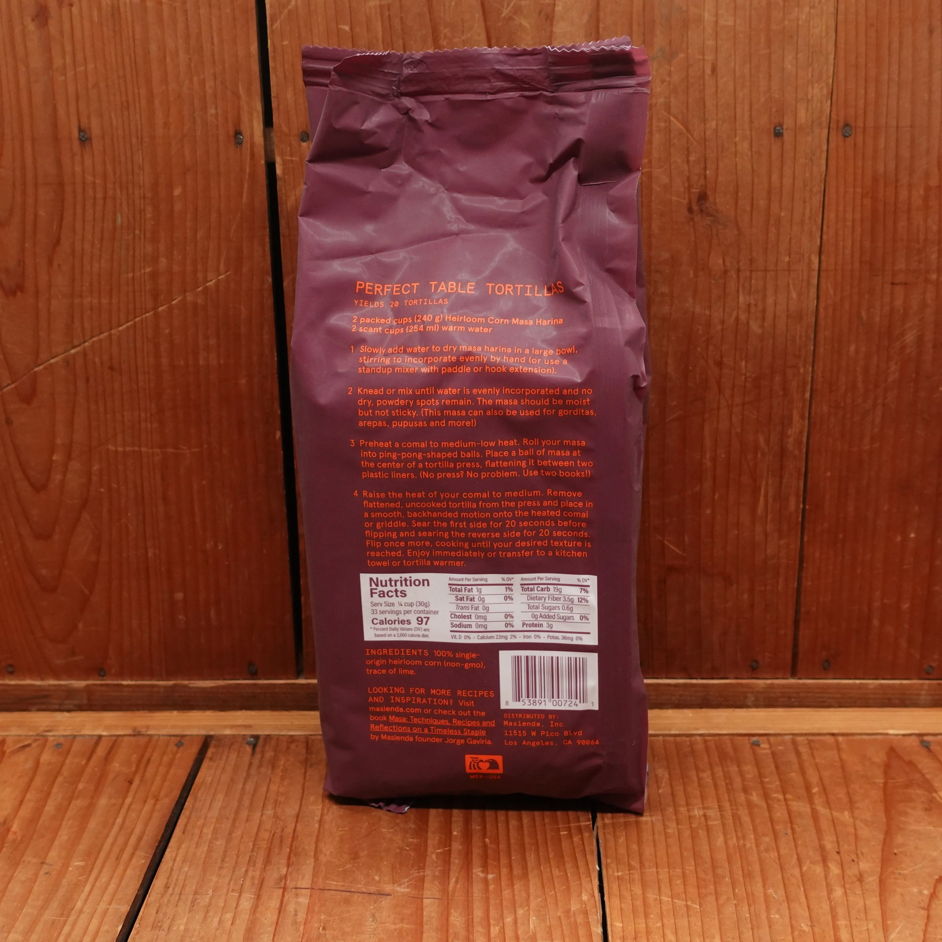 Masienda Heirloom Red Corn Masa Harina - 1kg