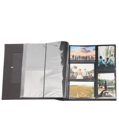 Okuna Outpost Faux Leather Wedding Photo Album Book Gift, 600 Pockets for 4x6 Inch Pictures, 14.5x13.5 In