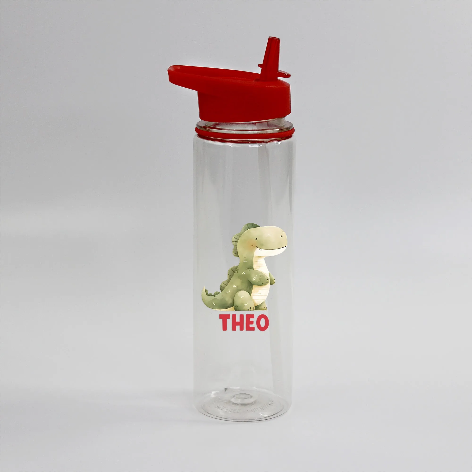 Personalised Children's Dinosaur Flip Straw Water Bottle, 725ml