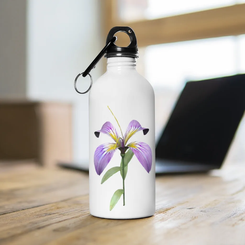 Purple Flower Stainless Steel Water Bottle