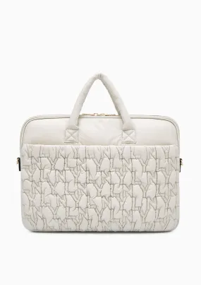Roslyn Quilted Laptop Briefcase Grey