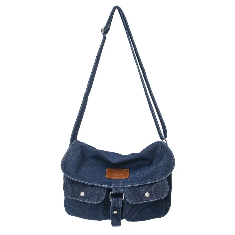 Uniwim Denim Women's Bag New Eco Reusable Ladies Handbags Canvas Shopping Travel Shoulder Bags Unisex Jeans Crossbody Bag Shoppers