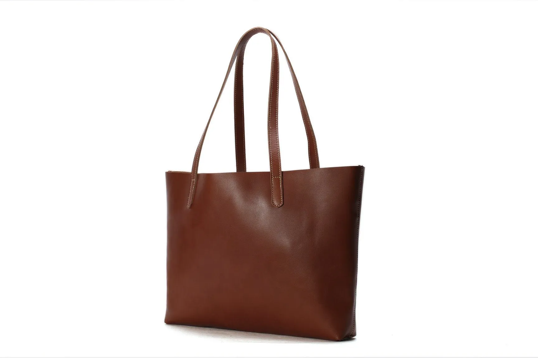 Vintage Genuine Leather Women Tote Bag Handmade Shopping Bag