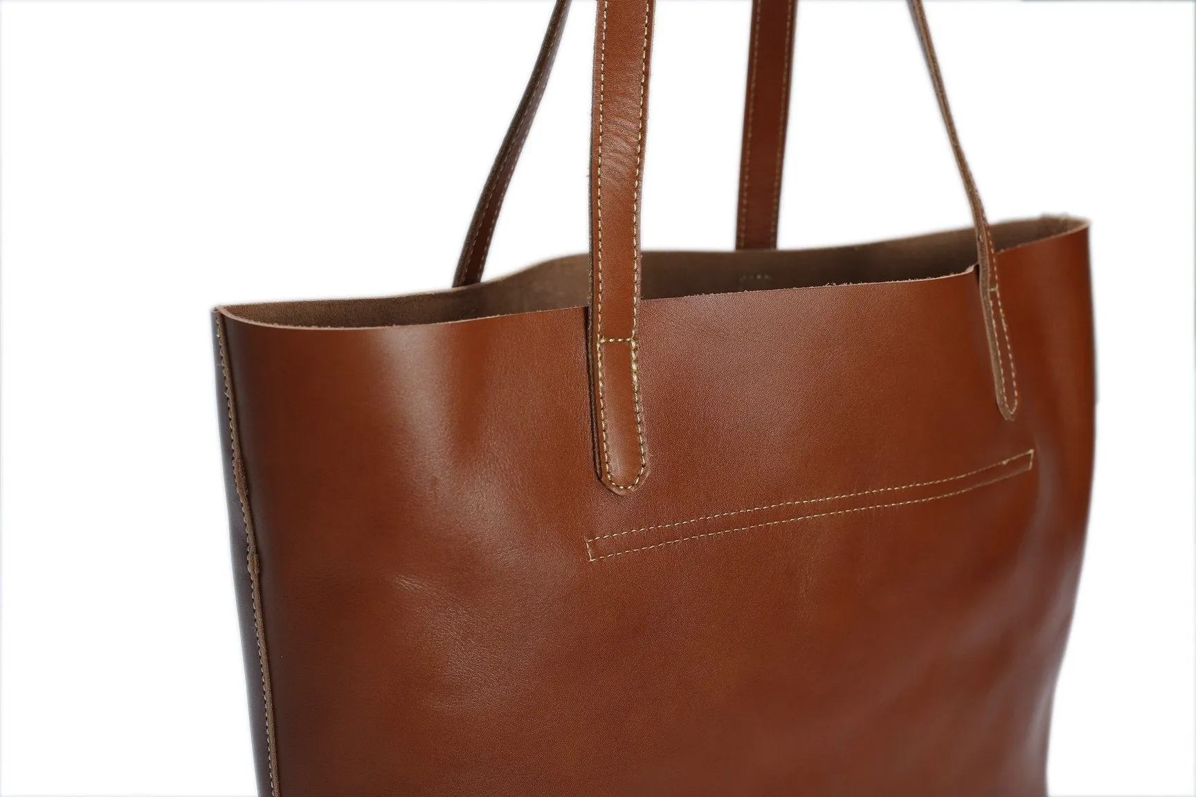 Vintage Genuine Leather Women Tote Bag Handmade Shopping Bag