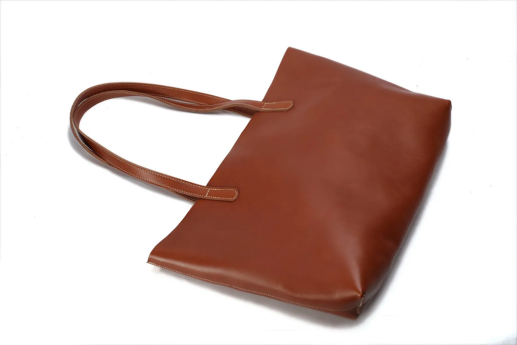 Vintage Genuine Leather Women Tote Bag Handmade Shopping Bag